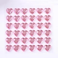 Pink acrylic heart diamond stickers featuring 36 pieces of faceted crystal gems - 10mm / Pink