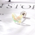 Iridescent butterfly titanium steel stud earring with screw back for helix piercing - Yellow (Single Piece)