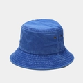 Cappello a secchiello classico blu scuro in cotone lavato con occhielli metallici - M (56-58cm) / Blu