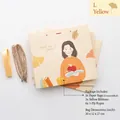 Beige teacher appreciation gift bag L size 30x12x27cm with yellow ribbon and rope handles - L Yellow (3 Pcs Set)