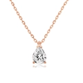Detalle del colgante de circón en forma de pera en elegante cadena de oro rosa - Oro Rosa Chapado Circonia Blanca