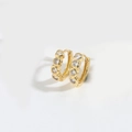 Pendientes de aro dorados minimalistas con circonitas transparentes en un diseño elegante - Aro de Corazón Grande / Dorado