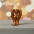 1.5 inch hand-carved tiger eye crystal angel figurine with silky brown and gold texture - Tiger's Eye / 1.5 Inch
