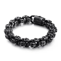Bracciale da uomo punk gotico con teschio in acciaio inossidabile 316L argento vintage - 22.5CM / Argento-Nero Vintage
