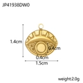 Detaillierte Größentabelle für einen 1,4 cm x 1,5 cm großen Evil Eye-Anhänger aus Gold - JP41938DW0-Goldener horizontaler augenförmiger Anhänger
