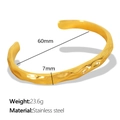 Vergoldetes Edelstahl-Armband mit 60mm Durchmesser und 7mm Breite, offene Form - Offene Manschette-60mm Durchmesser-7mm Breite / Gold