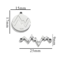 Ensemble de pendentifs argentés en acier avec motif 520 et connecteur battement de coeur - Argent-S14 Vague 520