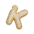 Pendentif lettre K en cuivre plaqué or 18 carats avec pavé de zircons cubiques - K (Pendentif Unique)