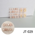 Detail view of JT-029 gold foil and white shell texture 3D nail art stickers for toes - Nude Gold Wave Shell Pattern (JT-029)