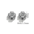 Silver four-leaf clover stainless steel beads with 8mm size and 1.5mm hole for DIY jewelry - No.160 (8mm) / Steel