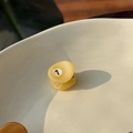 Mini yellow acetic acid hair claw with number 1 billiard style design in ceramic dish - Yellow/No.1