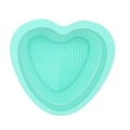 Limpiador de brochas de maquillaje de silicona con forma de corazón en color menta - Forma de corazón / Verde Fruta