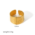 Unregelmäßiger gehammerter 18k vergoldeter Edelstahlring mit 13mm breiter Bandoberfläche - Einstellbar Offen / Gold