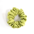 Elegant 100% mulberry silk scrunchie in emerald green with smooth satin luster - 3.5cm/19 Momme / Fruit Green