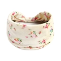 Boho Blumen Yoga Stirnband in Beige mit rosa Blüten und elastischer Passform - Beige Rosa Grün Blumenmuster(#170)