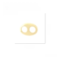Detailed view of gold plated pig nose jewelry pendant with 14mm by 10mm dimensions - P00965-Gold Pig Nose Style