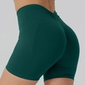 Short de yoga sans couture vert foncé à taille haute avec effet liftant scrunch butt - XS / Bas / Vert de Noël