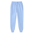 Men and women thermal casual light blue jogger pants with drawstring and elastic waist - Light Blue