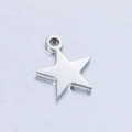 Polished silver stainless steel star pendant accessory for DIY jewelry making - Silver Star