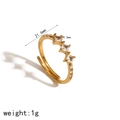 Detail van verstelbare vergulde ring met vierkante zirkoon en maataanduidingen - Gelaagde Vierkante Zirkoon Stijl(TR4325)