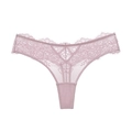 String sexy taille basse en dentelle rose lavande avec mesh et bordure en dentelle - Rose Clair