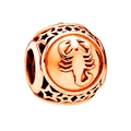 Rose gold hollow Scorpio zodiac charm with star cutouts for DIY bracelets - Scorpio / Rose Gold