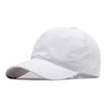 Casquette de baseball blanche à séchage rapide avec aérations latérales découpées au laser - Blanc