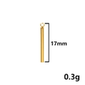 Polished gold cylindrical 304 stainless steel pendant, 17mm length and 0.3g weight - Gold (17mm)