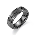 Polished and frosted black titanium steel ring with crescent carving and 45-degree angle - US 6 / Black