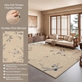Zen style beige living room rug with floral plum pattern and non-slip backing - 140*200cm / Plum Blossom Drunk