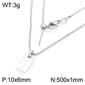 Silver square letter I pendant necklace with box chain and 10x6mm dimensions - Silver Letter I Style (KN293675-Z)