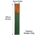 Vertical wall decor featuring a dark green tassel cotton rope on a rustic wooden board - 15*100cm / Green