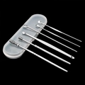 6-piece stainless steel earwax removal kit with spiral heads and transparent storage case - 6-Piece Case Set (C0QC2)