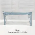 Blue transparent PVC makeup and stationery bag with zipper, size 22x10.5x6.5cm - Blue