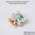 Portachiavi realistico da 4cm tortino ai gamberi e formaggio con decorazioni - Tortino di Gamberetti e Uova-Senza Gancio