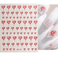 Retro gold foil liquid lily heart nail decals SO-173 with dripping red heart pattern - SO-173 Dripping Heart / Red