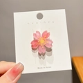 Barrette à cheveux fleur de cerisier rose translucide sur carte de présentation - 9# Fleur de Cerisier Rose Unique