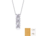 Three-stone Moissanite pendant necklace in S925 silver with GRA certification - With GRA Certificate / 3x 0.5ct Moissanite (with GRA Cert)