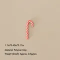 Mini red and white spiral polymer clay candy cane for DIY Christmas miniature decor - No.85 - 2.8cm Red/White Striped Candy Cane