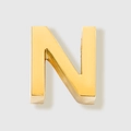 Polished gold stainless steel letter N pendant charm for DIY jewelry making - Letter N