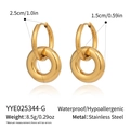 Guida alle taglie dettagliata per orecchini a doppio cerchio dorati con misure e pesi - Stile a Doppio Giro (YYE025344-G) / Oro