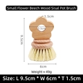 Beechwood pot brush with sisal bristles in flower shape and ergonomic round handle - Flower Beech Wood Sisal Brush