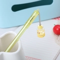 Cute translucent yellow gel pen with a sparkling bottle pendant in a heart-shaped cup - Drift Bottle - Yellow