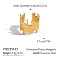 Detail of gold fluid lava texture stainless steel ring showing dimensions and material info - Gold Lava Texture Style (YYR025433)