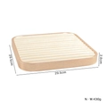 Square jewelry display tray with beige velvet slots and wooden frame for rings - Ring Slot Tray / Beige