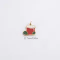 Ciondolo calza di Natale in acciaio inossidabile placcato oro 18k per gioielli fai da te - PJ91054 Ciondolo DIY Calza di Natale Classica Rosso Verde
