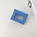 Matte blue square hollow resin hair claw clip for elegant women hairstyles - Rectangle / 6.2cm / Blue