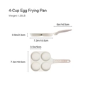 Maifan stone 4-cup non-stick egg frying pan with ergonomic wood-look handle and dimensions - Upgraded Bakelite 4-Hole Egg Pan
