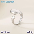 Anello aperto irregolare minimalista in acciaio inossidabile placcato in oro 18 carati - US 6 / Color Acciaio