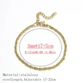 Golden stainless steel chain bracelet with S-link design and adjustable lobster clasp - S-link Chain Style / 3mm Wide (17+5cm) / Gold